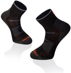 Try To Fly Rövid antracit merinó gyapjú LIGHT HIKING ANKLE SOCKS túrazokni, 43-46 EU, Többszínű (TF21-001-3)