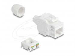 Delock Keystone modul RJ45 aljzat LSA Cat. 6A UTP 180 szerszám nélküli, kábelátvezetővel (90721) (90721)