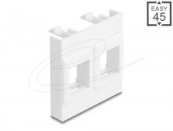 Delock Easy 45 modul két Keystone tartóval, 45 x 45 mm, fehér / fehér (81582) (81582)