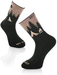 Try To Fly Sötétzöld merinó gyapjú HIKING SOCKS Farkas túrazokni, 43-46 EU, Többszínű (TF32-306-3)