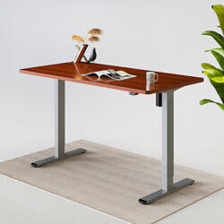 FlexiSpot EG1 elektromos íróasztal, szürke&mahagóni - állítható magasság (70-120 cm) (EG1-SMA)