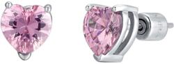 LUCA BARRA Acél karika fülbevaló, rózsaszín cirkónia