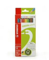 STABILO Green colors színes ceruza, vegyes színű, 12db-os