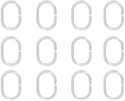 SPIRELLA 12 darabos szett, zuhanyfüggönyökhöz C-MINNOR, átlátszó, SAN műanyag