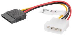 Lanberg MOLEX / SATA átalakító kábel, MOLEX anya - SATA apa, 0.15 m