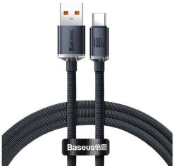 Baseus Crystal Shine USB / USB-C töltő- és adatkábel, 100W, 1, 2m, Fekete