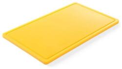Hendi Tocator galben GN1/1 - 530x325x(H)15 mm, cu sant scurgere, polietilena HDPE 500, Hendi, 2 fete pentru taiat, DNH826058 (DNH826058) Tocator
