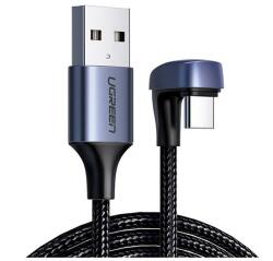 UGREEN us311 adatkábel, usb - type-c, 3a, qc 3.0, 100w, 100cm, 180 fokos, cipőfűző, fekete (US311)