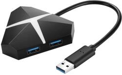 Envisage Hub splitter, switch adapter 4 USB 3 port, kábel csatlakozás USB 3-on keresztül, Pihen UFO 5Gbps, led világítás, fekete (283786742458)