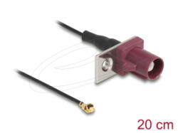 Delock Antenna kábel FAKRA D apa - MHF I apa 1, 13 - 20 cm 1 előrelyukasztott nyílással (90730) (90730)