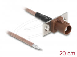Delock Antenna kábel FAKRA F anya nyílt kábelek RG-316 20 cm 2 előrelyukasztott nyílással (90733) (90733)