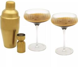 Leopold Vienna Arinto Martini koktélkészlet, arany/átlátszó üveg, magasság: 225 mm, hossz: 357 mm