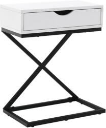 TEMPO KONDELA Kisasztal/Éjjeliszekrény, Fehér/Fekete, Vired