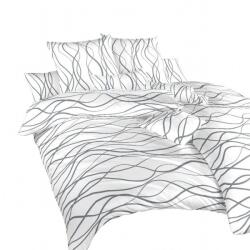 DADKA VRACOV krepp Hullámok sötétszürke, fehér 140 × 200, 70 × 90 cm (01327-VLNYSEDENAA)