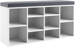 TEMPO KONDELA Cipőtartó Paddal, Fehér, Lushka - fizz