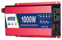  Tápinverter, tiszta szinuszos kimenet, univerzális aljzattal való kompatibilitás, 1000 W 24 V