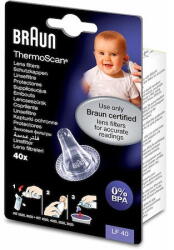 Braun Termometru Set 40 capace de protectie pentru termometru auricular Braun, LF 40 ThermoScan, Transparent (BRN-4022167400062)