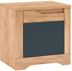 TEMPO KONDELA Éjjeli Szekrény, Tölgy Craft Arany/Grafit Szürke, Balos, Fidel x1 - fizz