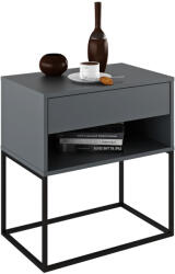 TEMPO KONDELA Éjjeliszekrény/Kisasztal, Grafit/Fekete, Arti Typ 2 - fizz