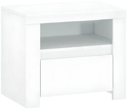 TEMPO KONDELA Éjjeliszekrény 1S, Fehér Fényes, Lindy