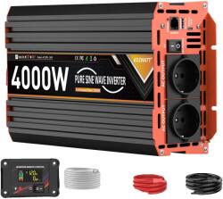 Tápinverter, tiszta szinuszos kimenet, többféle védelmi funkció, 12 V 4000 W