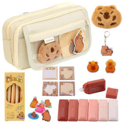  Két Rekeszes Iskolai Tolltartó Zsebekkel És Kiegészítőkkel Capybara 21×12 Cm- 25045