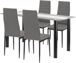 Leziter Denton 4+1 étkező garnitúra szürke-fekete - pepita - 66 552 Ft