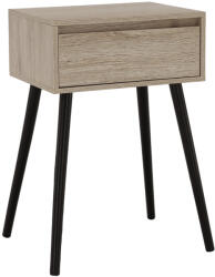 TEMPO KONDELA Kisasztal/Éjjeliszekrény, Tölgy/Fekete, Alysandra Typ 1
