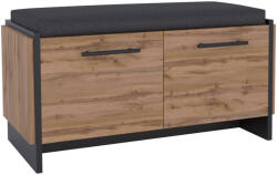 TEMPO KONDELA Cipősszekrény, Wotan Tölgy/Fekete, Amoni 2D - fizz