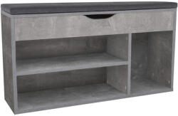 TEMPO KONDELA Cipőpolc Paddal, Beton, Fuddy New