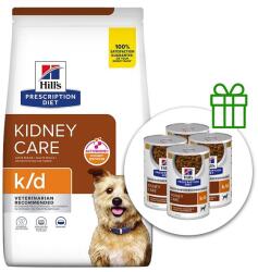 Hill's Hill' s Prescription Diet Canine k/d 12 kg + 3 kutyakonzervek GRÁTISZ