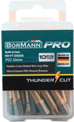 Bormann pz titánium nitrid kereszt csavarbehajtó bit 50mm hosszú tin 1/4' c6, 3 10 db (BHT3525) (BHT3525)