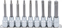 BGS technic Bitfej készlet, 1/2", T-profil (Torx), 9 darabos (5177) (5177)