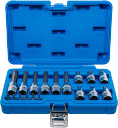 BGS technic Bitfej készlet, 1/4" / 1/2", T-profil (Torx) furattal, 18 darabos (5174) (5174)