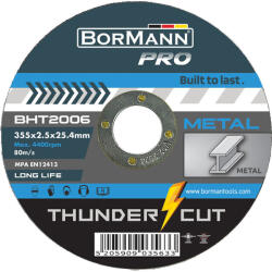 Bormann fémvágó tárcsa''thunder-cut" φ355x2, 5x25, 4mm (BHT2006) (BHT2006)