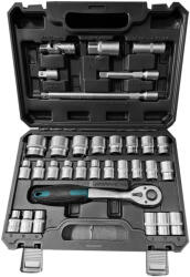 Bormann Dugókulcs készlet racsnis hajtószárral (hatlapos és 12 szögű) kulcsokkal, 1/2", Crv (BHT5110) (BHT5110)