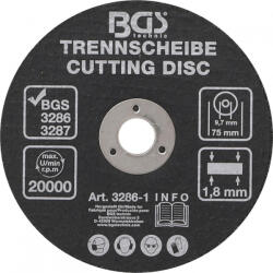 BGS technic Vágótárcsa, 75mm (BGS 3286-1) (3286-1)