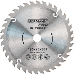 Bormann fűrésztárcsa gyors vágás fához φ185x20mm 36z (BHT2087) (BHT2087)