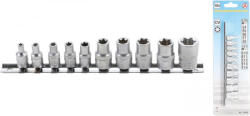 BGS technic 1/4"-3/8" Dugókulcs fej készlet, E-Torx | E4 - E16 | 10 darabos (BGS 9548) (9548)