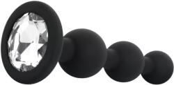 EasyToys - dop anal cu bile - silicon negru (8719934022188)