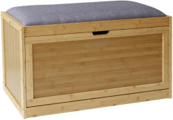 Relaxdays Bambusz párnázott cipőpad billenőajtóval natúr-szürke 10049651