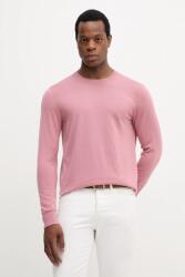 Tommy Hilfiger gyapjú pulóver könnyű, rózsaszín, MW0MW39775 - rózsaszín M