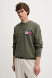 Tommy Hilfiger pamut melegítőfelső zöld, nyomott mintás, DM0DM22093 - zöld M