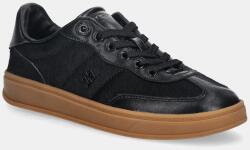 Tommy Hilfiger bőr sportcipő TH HERITAGE SNEAKER CALF HAIR - fekete Női 36