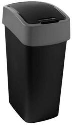 Keter Billenős szemetes, 45 liter, CURVER "Pacific flip bin", fekete/ezüst (229411) - iconink