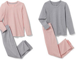 Tchibo - 2 lány pizsama - nő - méret 122/128 - fehér/csíkos