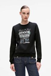 KARL LAGERFELD pamut melegítőfelső fekete, nyomott mintás, A4W20065 - fekete M