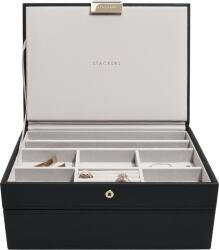 Stackers Cutie de bijuterii Stackers dublă clasică, neagră (79754)