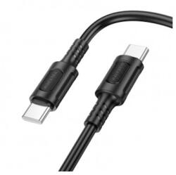 BOROFONE BX111 USB-C to USB-C adatkábel, töltőkábel, fekete (60W, 3A, 1m)