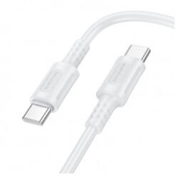 BOROFONE BX111 USB-C to USB-C adatkábel, töltőkábel, fehér (60W, 3A, 1m)
